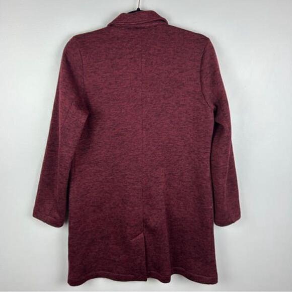 Lands' End Longline Two Buttons Fleece Blazer Large Burgundy - Picture 12 of 12